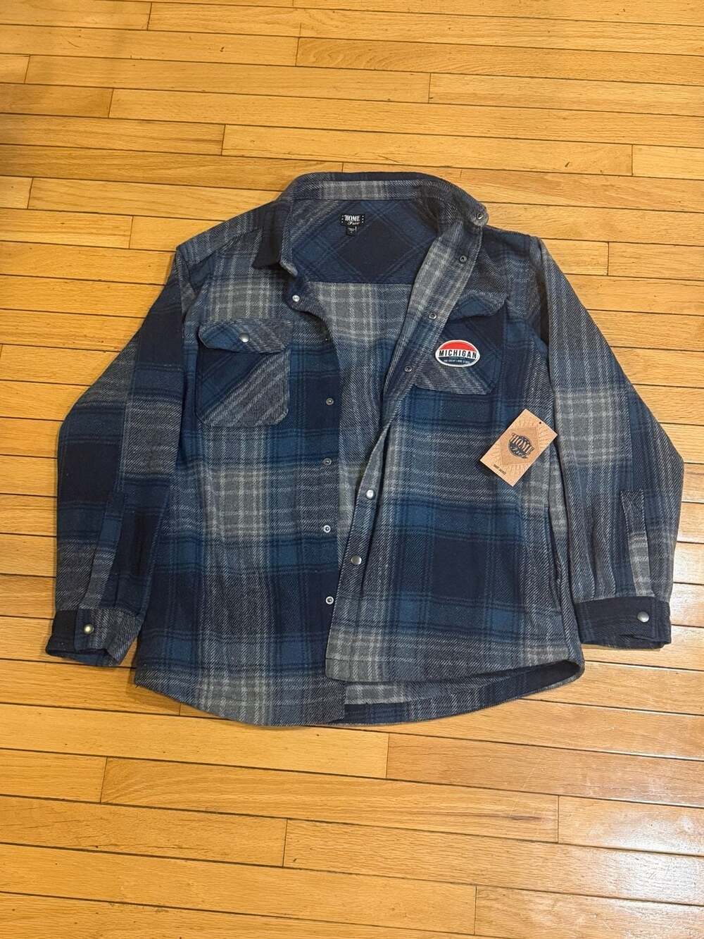 Home Free Michigan The Great Lake State Plaid Shirt Jacket